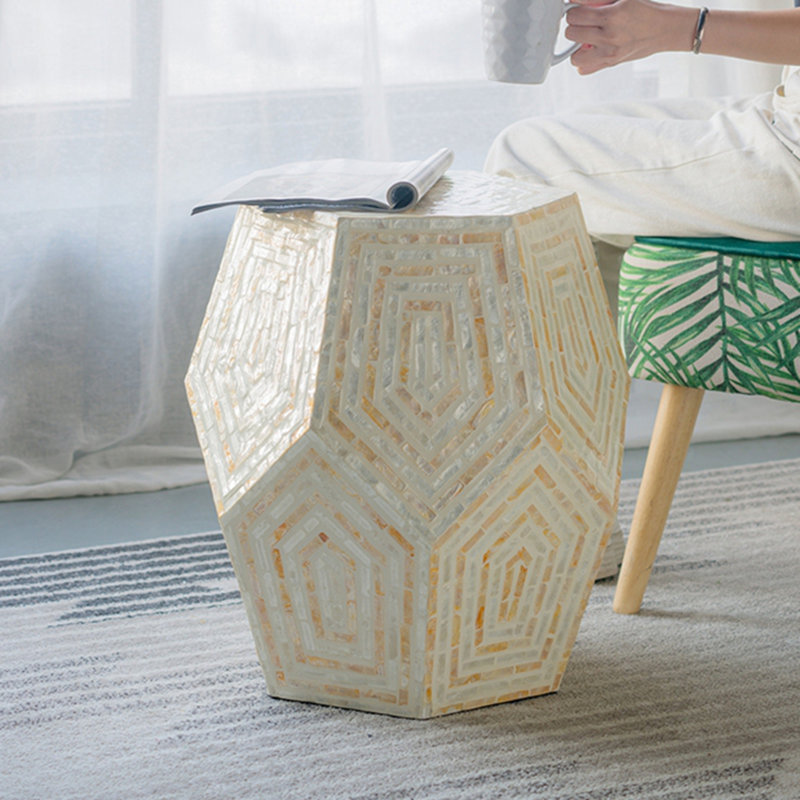 Tabouret Hexagonal Capes Capiz
