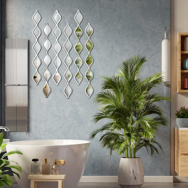 Décoration murale étroite Teardrop, Argent
