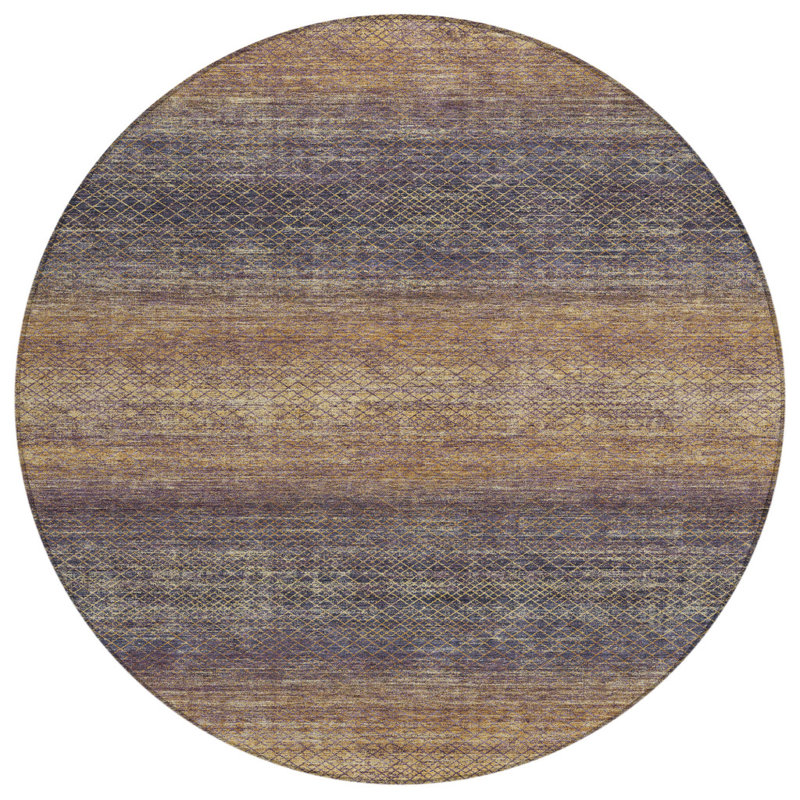 Tapis extérieur rond lavable aubergine 8 po