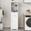 Armoire de trieur de linge inclinable à un compartiment et un tiroir - Blanc