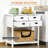 HOMCOM Coffee Bar Cabinet, Sideboard Buffet Cabinet, Kitchen Cabinet With 4 Drawers And Slatted Bottom Shelf For Kitchen, Living Room-593275449