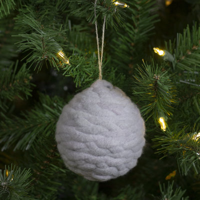 Knit Shatterproof Christmas Ball Ornament 3.25"