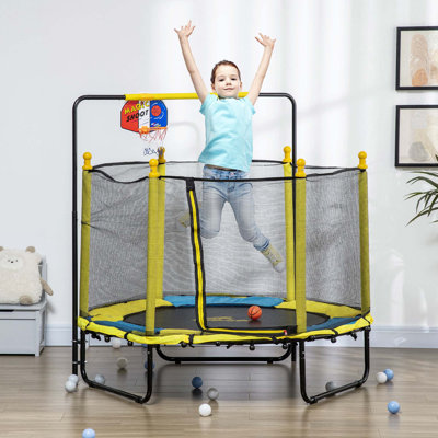 Trampoline polyvalent pour enfants avec caractéristiques de sécurité et accessoires réglables