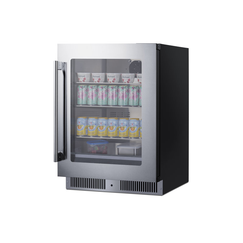 Summit Appiance 24" Wide Built-In Shallow-depth Beverage Center, Right Handed