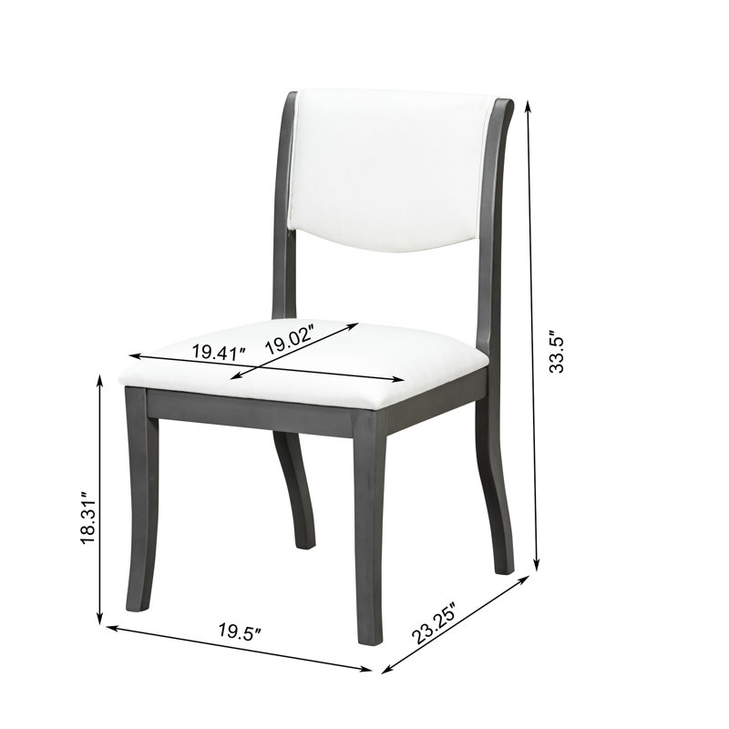 2 chaises de salle à manger rembourrées gris chêne traditionnel élégant - structure en bois franc massif, lignes courbes, revêtement en tissu doux, sièges rembourrés épais, dossiers ergonomiques, capacité de 300 lb par chaise, par pièce,