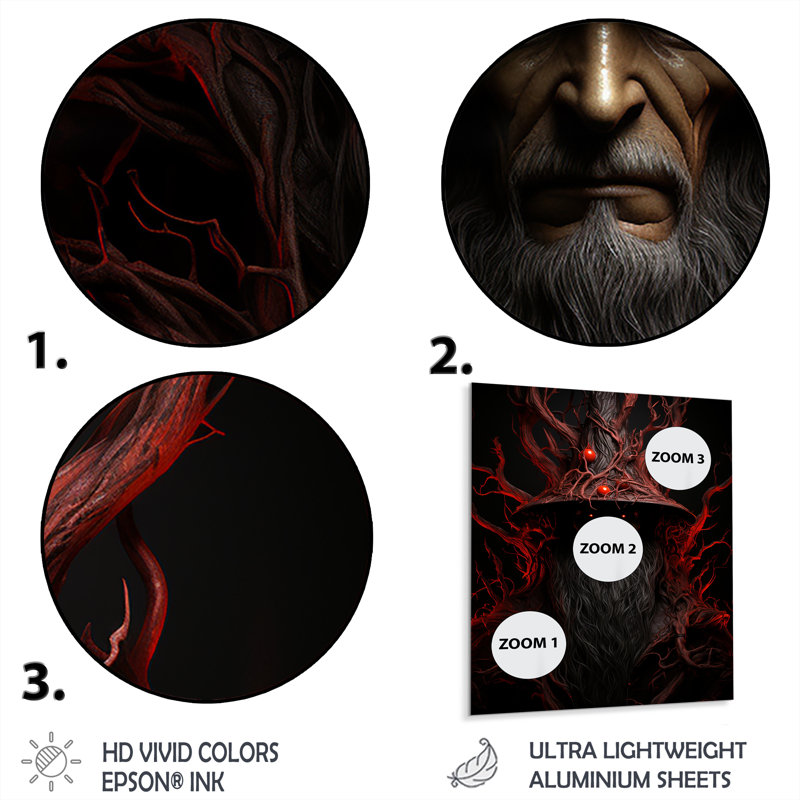 Red Wizard Magic - Wizards Metal Wall Art, 40" H x 30" W x 1.5" D