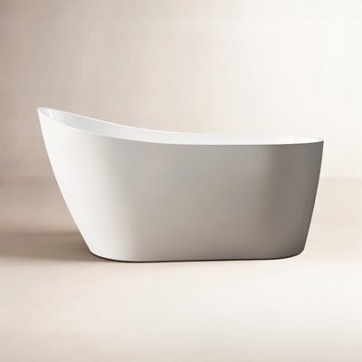 Tidal 59" Freestanding Soaking Acrylic Bathtub
