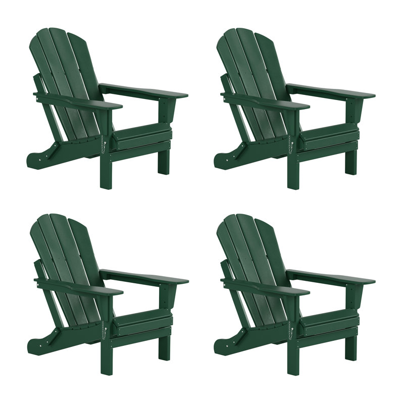 Chaise Adirondack pliante en PEHD Vinnie, Vert foncé