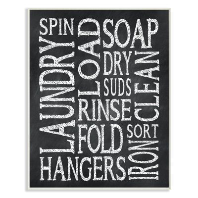 " Laundry Words Typography Chalk Look " Textual Art Set