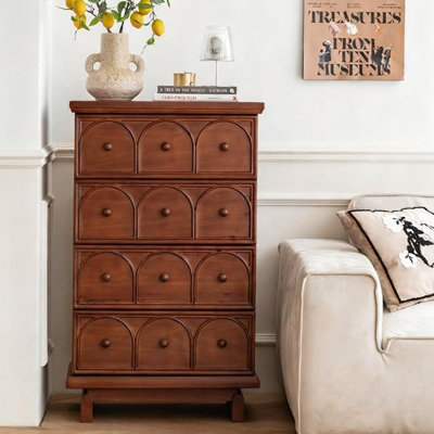 Armoire d'appoint en bois manufacturé brun foncé