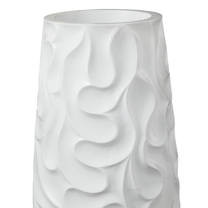 Grand vase décoratif texturé Ciannah, H 37 po x l 19 po x P 19 po, Blanc