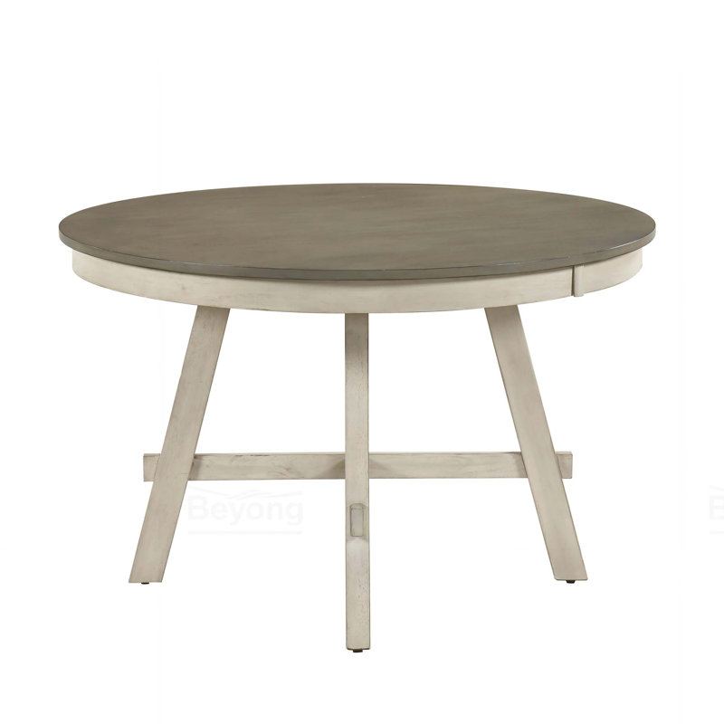 Table de salle à manger rustique rustique blanche et grise 1 pièce
