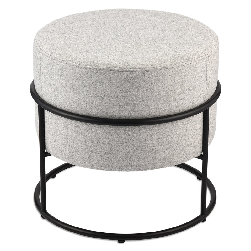 Colombo Stackable Pouf, Silver Wool