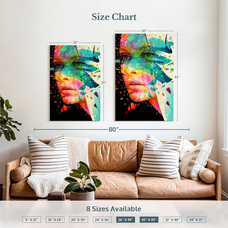 Leisha Paint Flowers, 39" H x 26" W