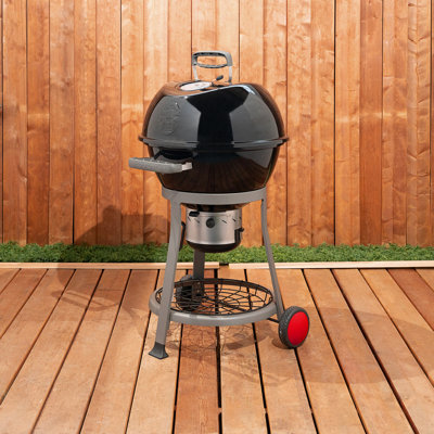 Coleman Cookout Kettle Charcoal Grill with 380-Sq. In Total Cooking Surface, Wheels, Shelf, Portable