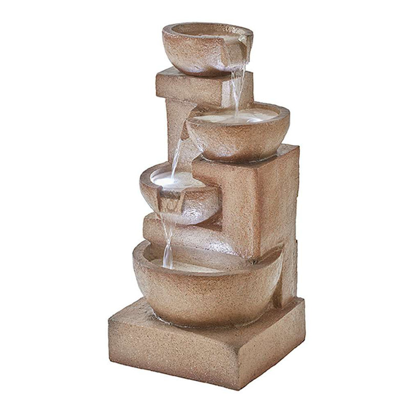 Weather Resistant Cascade Fountain with Lights