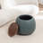Pietsch Upholstered Round Storage Ottoman With Wooden Tray-505451947