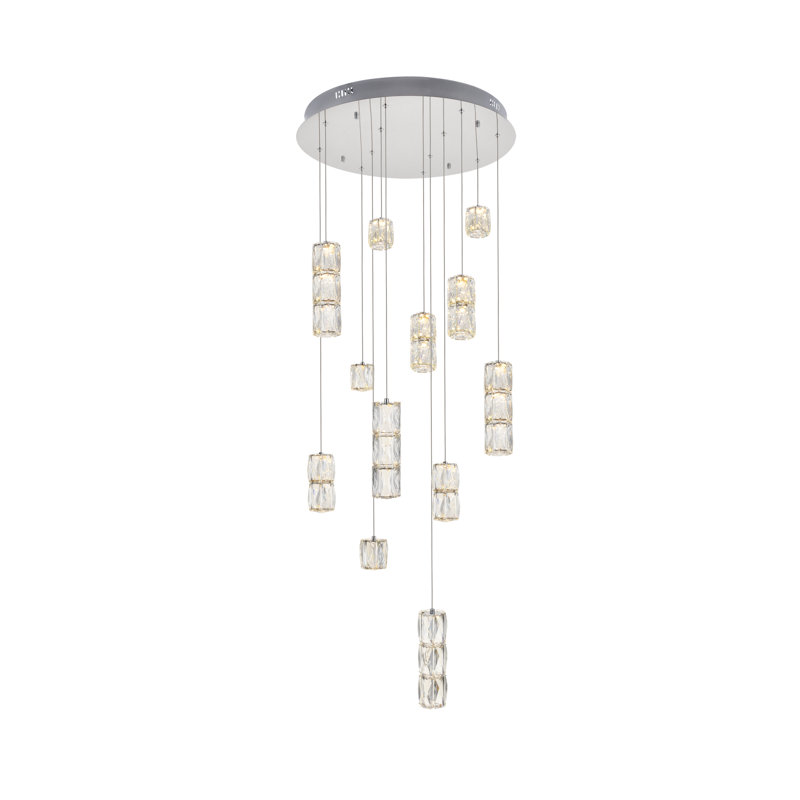 Alfee 12 - Light LED Cluster Pendant, Chrome