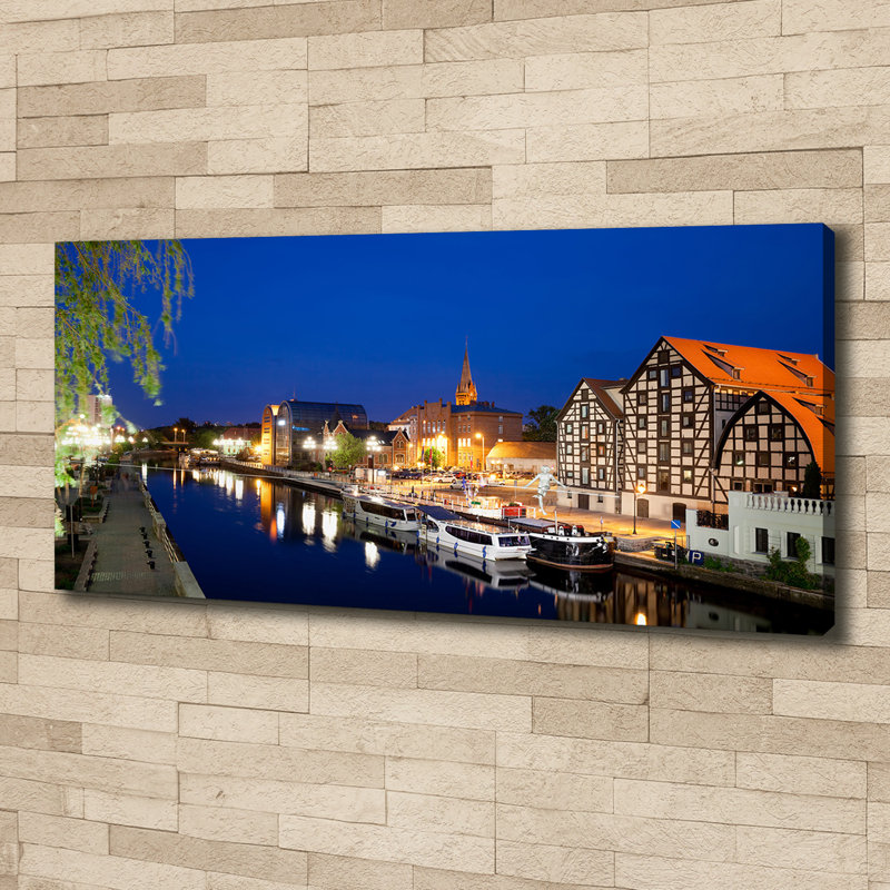 Bydgoszcz By Night - Print, 50cm H x 125cm W x 2cm D, Canvas