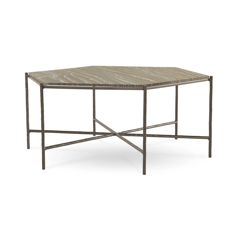 Athena Glass Top Coffee Table, Burnished Iron, Alpine, Oak