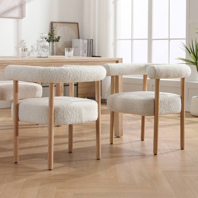 Chaise d'appoint Deizel, Blanc / brun