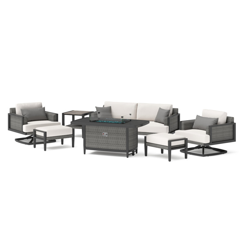 Ensemble de sièges d'extérieur Sunbrella Vistano 7 pièces - gris