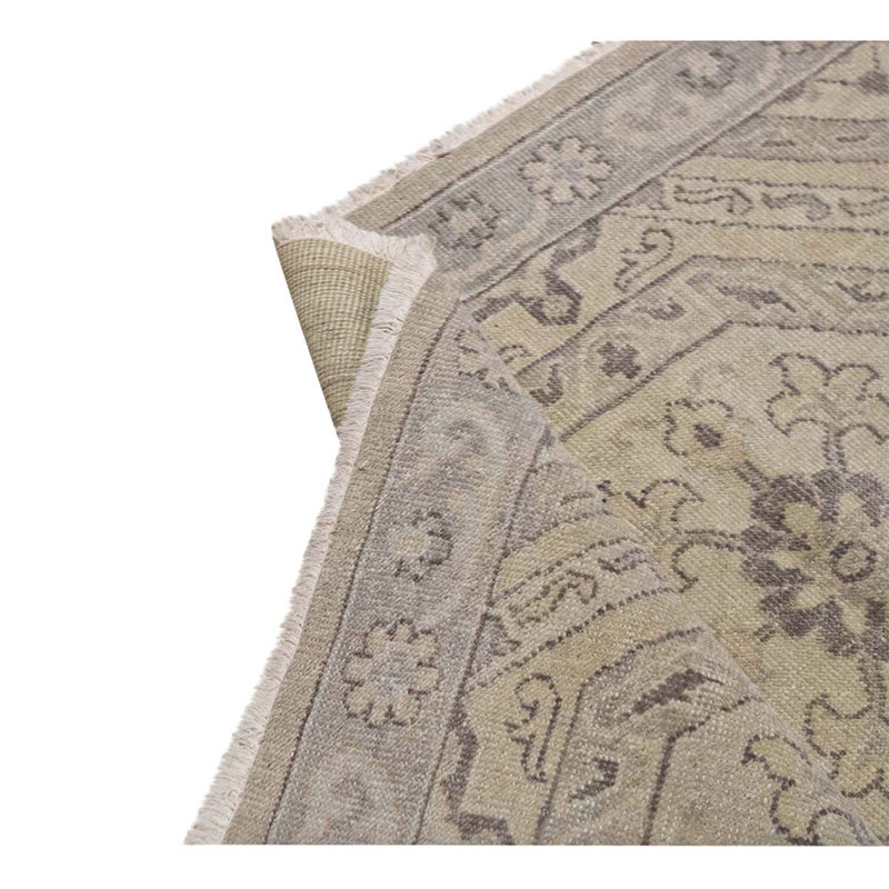Wool Oriental Area Rug in Beige