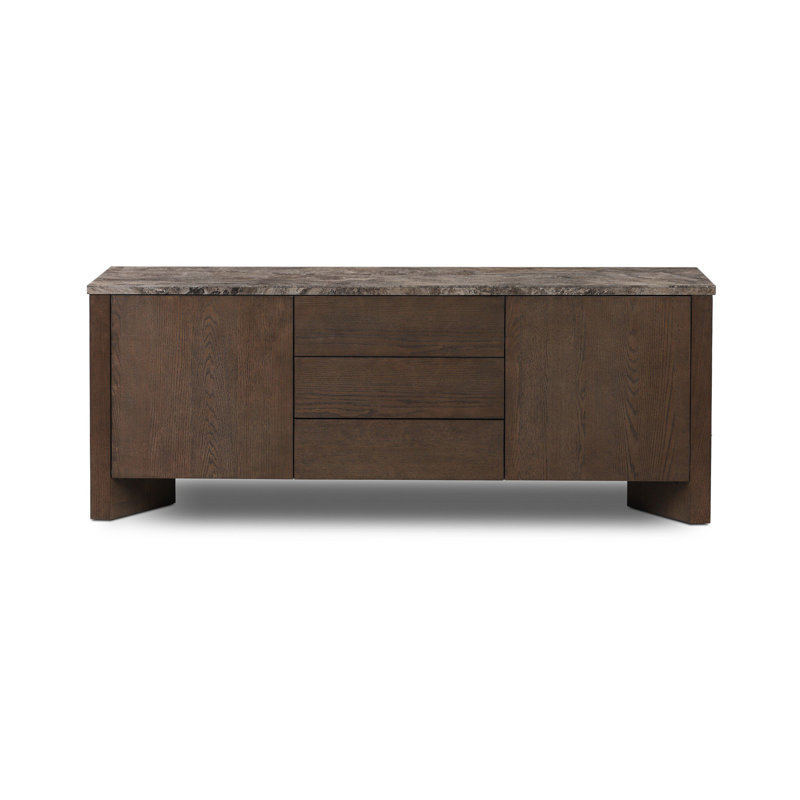 Lawson Media Console-Warm Grey Marble
