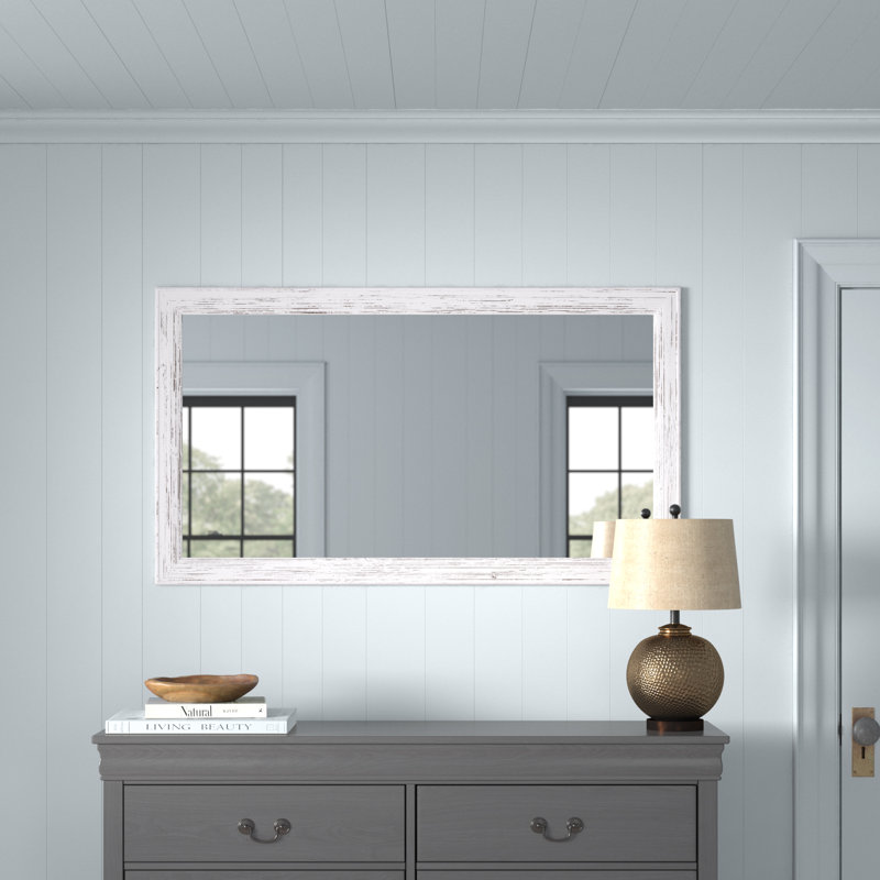 Miroir d'appoint sanglant, H 30 po x l 53 po, Blanc