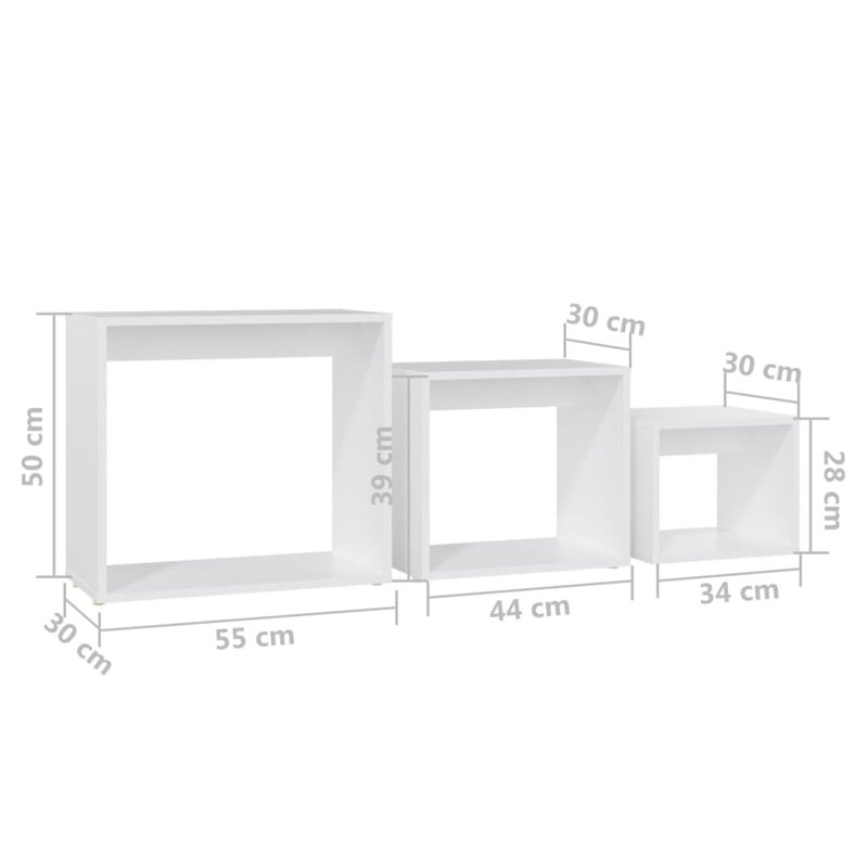 Petite table gigogne empilable vidaXL, Blanc, Blanc