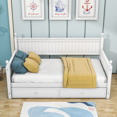 Twin Size Wood Daybed with Trundle