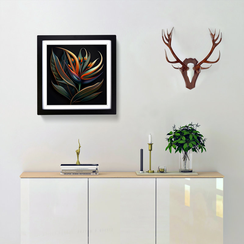 Single Picture Frame Print on Wood, Black