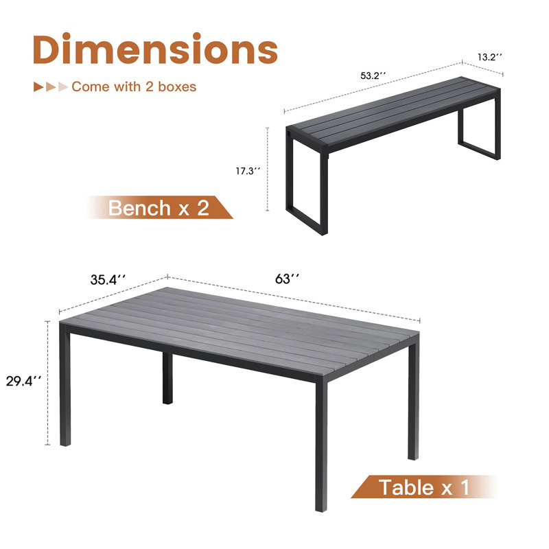 patio dining set, Grey
