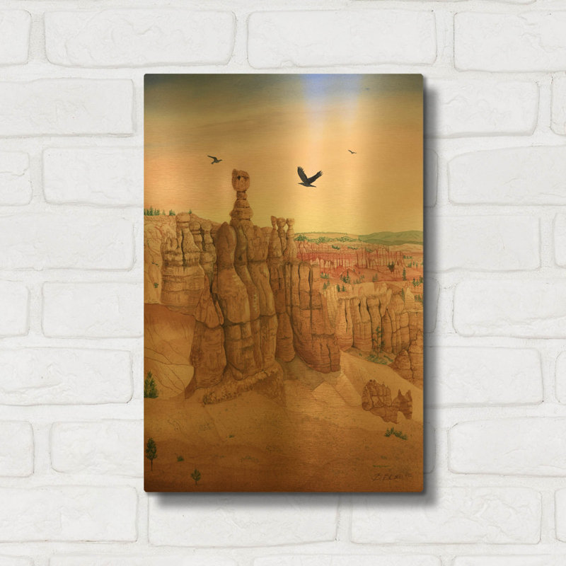 « Bryce », par Brett Blumenthal, tableau mural en métal doré, 30,5 x 40,5 cm, 16" H x 12" W