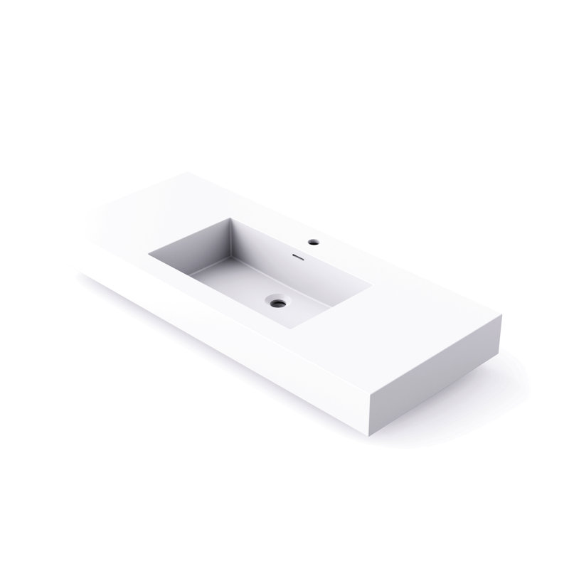 Lavabo de salle de bain rectangulaire en pierre 47,2 po
