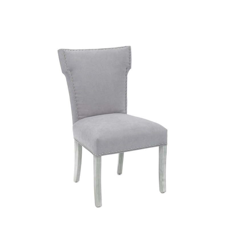 Collection de salle à manger Hylee Bella, Microfibre gris, Argent argent