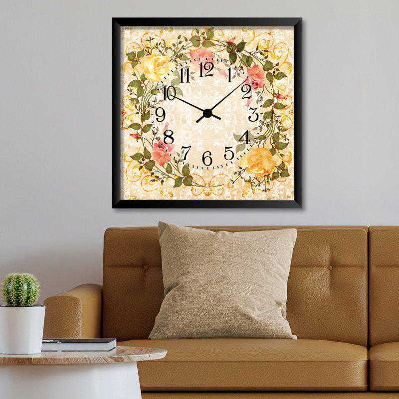 Elegant Decorative Wall Clock, 17.7 x 17.7 inches | 100% MDF with 100% Polystyrene Frame, Thickness: 0.8 inches | UV Printed Design, Perfect for Home Decor & Modern Interiors, Stylish & Functional Timepiece