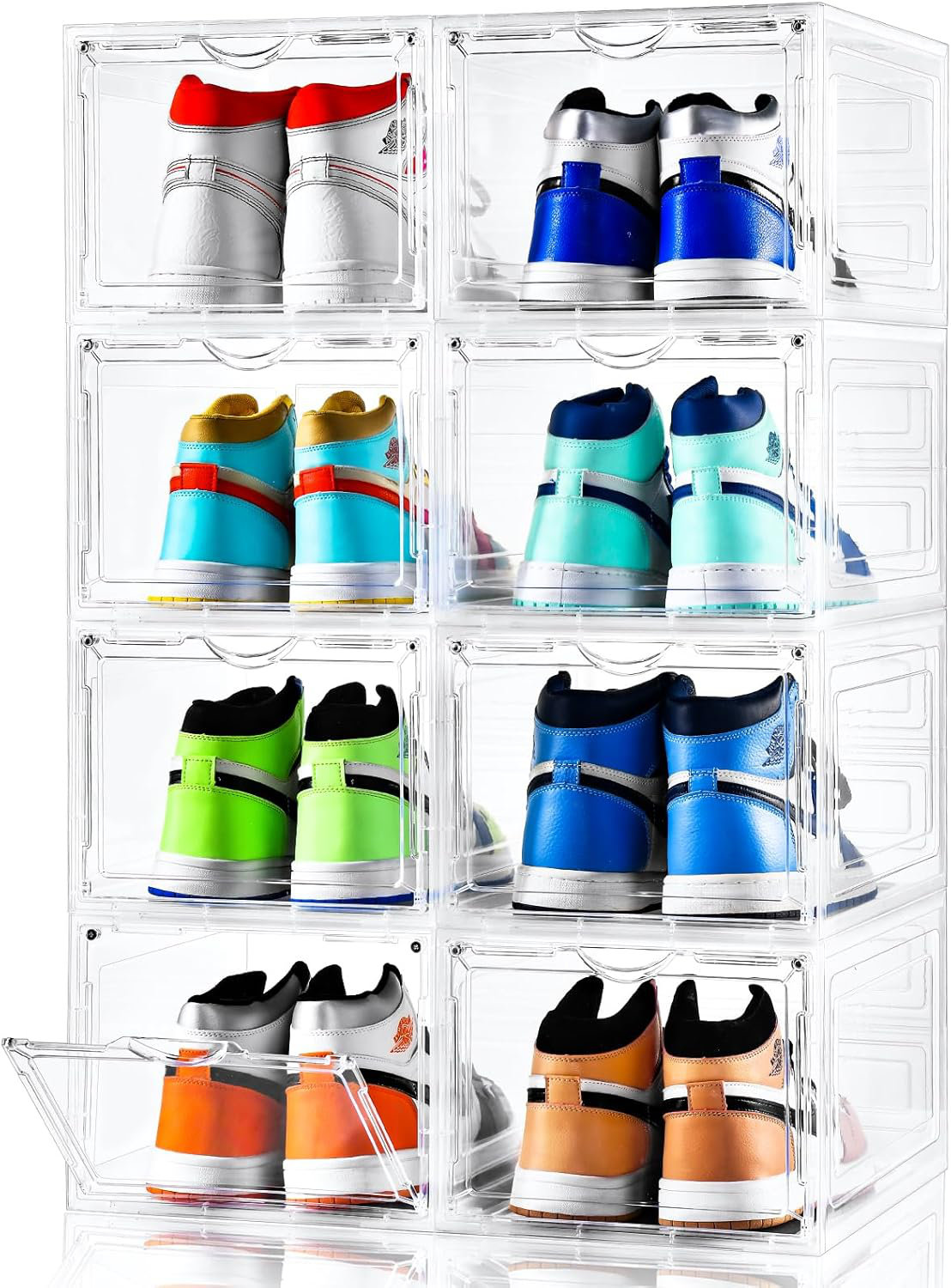 Rebrilliant Upgraded X-Large Shoe Storage Box,8 Pack,Shoe Box Clear ...