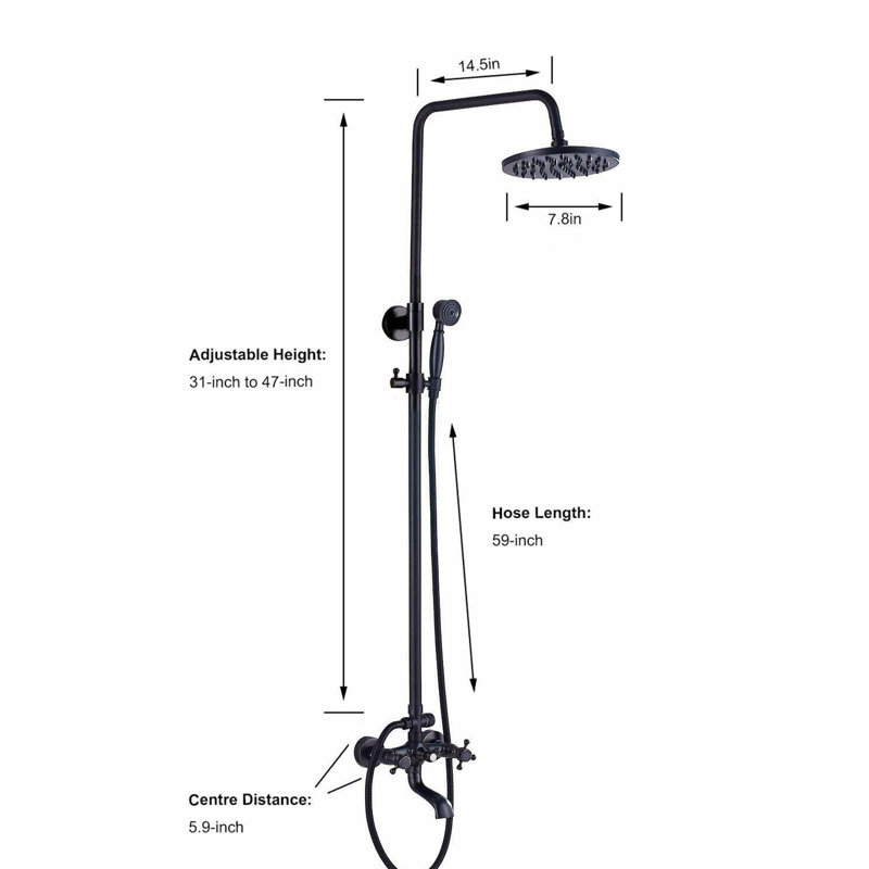 Système de douche complet avec valve brute