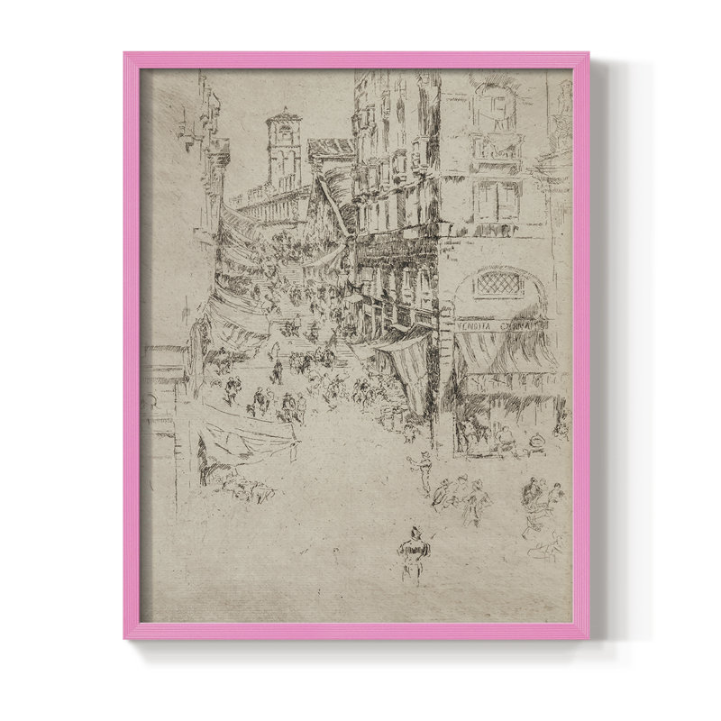 Reproduction encadrée rétro en bois massif Lxxxv, H 11 po x l 9 po, Rose