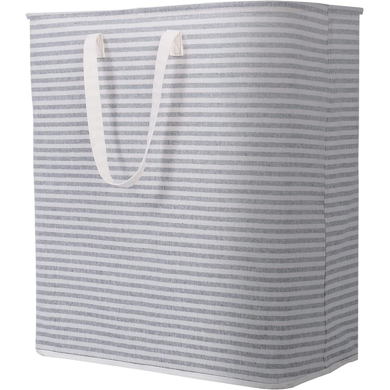 Laundry Hamper with Handles, 23.6" H x 21.7" W x 11.8" D, Gray
