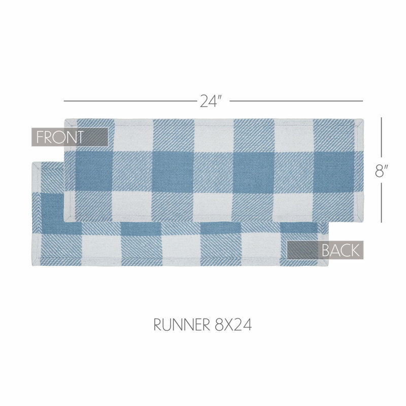 Linge de table à carreaux Annie Buffalo, Bleu / blanc, 24 po x 8 po