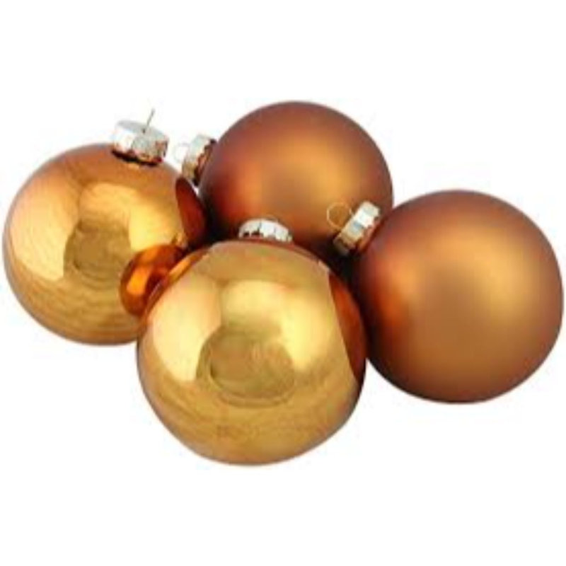 Ornement boule de Noël en verre à 2 finitions, Cuivre