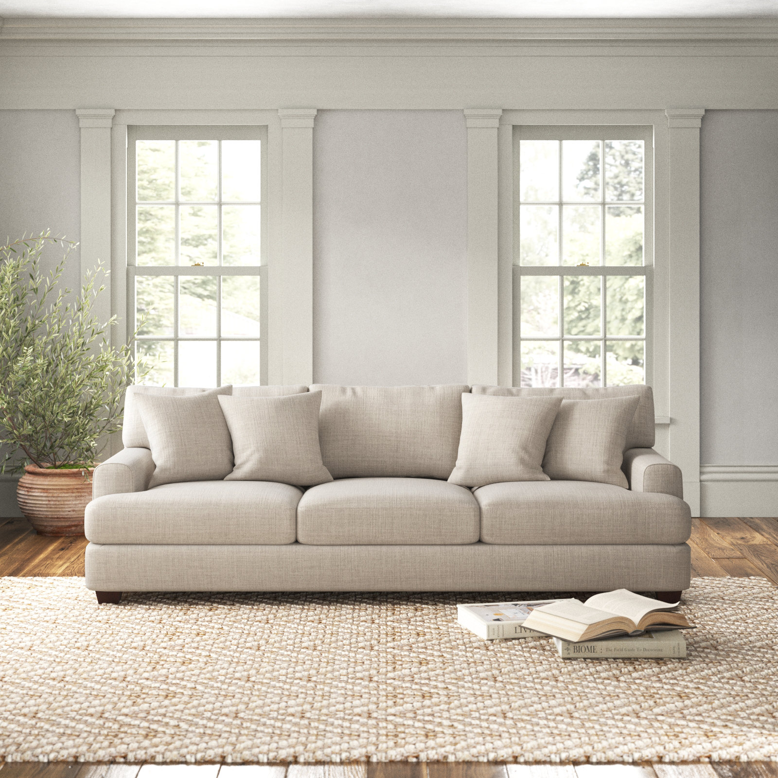 Emilio 90'' Upholstered Sofa, Conversation Ivory