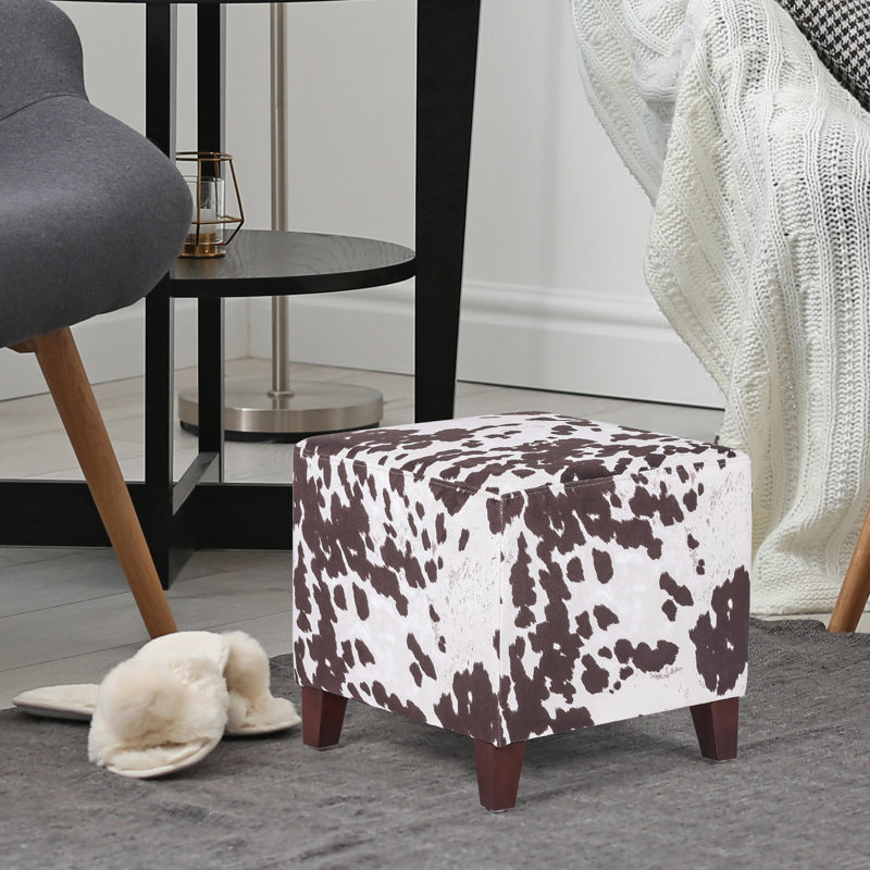 Repose-pieds standard carré de 16,34 po de largeur Moorhouse, 100% polyester blanc / brun