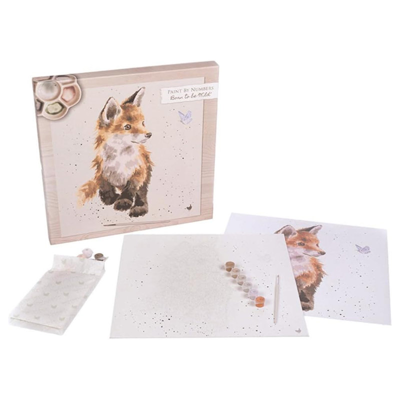 Wrendale Designs 'Born to be Wild' Fox Paint by Numbers Kit - 40 x 40cm