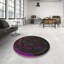 Tapis rose/noir tissé à la machine-723245105