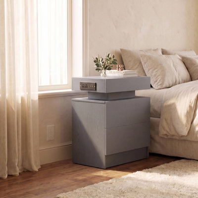 Westerly Wooden Nightstand with Charging Station