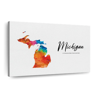 " Great Lake State Michigan Map " Print
