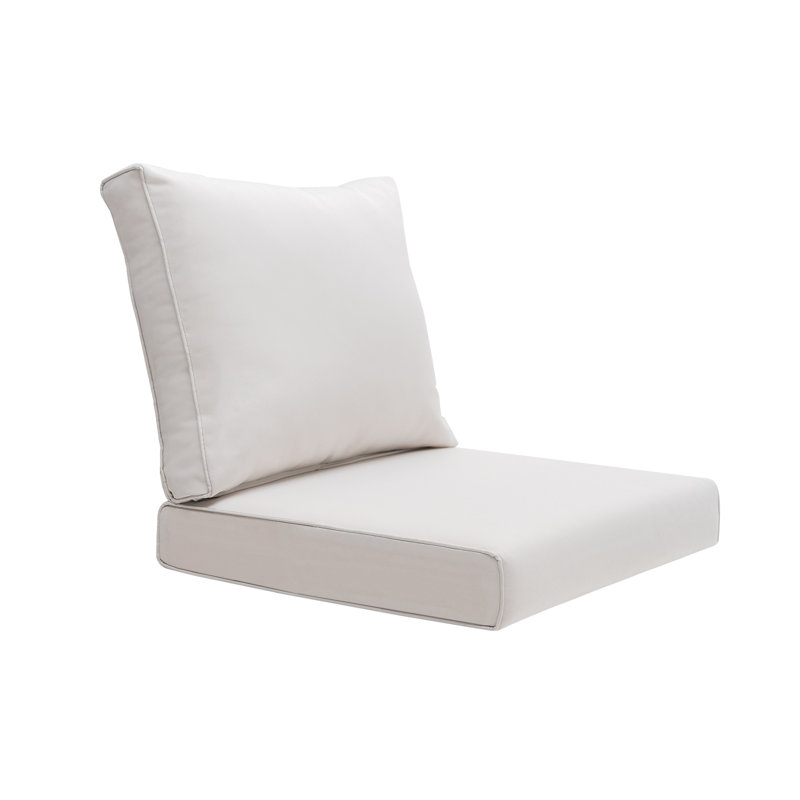 Patio Furniture Sofa Cushion Set Outdoor Deep Seating Cushions Thick Foam,Creamy White, 23.6" W x 23.6" D